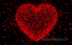 Hình trái tim đỏ nền đen